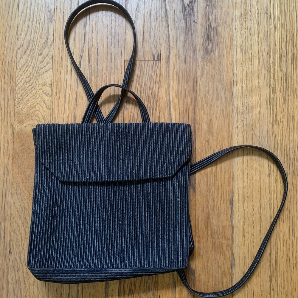 Vintage 1990’s Collezione backpack bag in black metallic